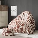 BiggieBean Bag with Beans Filled XXXXL Bean Bag- Full Printed Bean Bag Sofa with Cushion/Footrest - Official : Oreka Homes - Comfort Level : Standard - (Theme : Versatile Vistas)