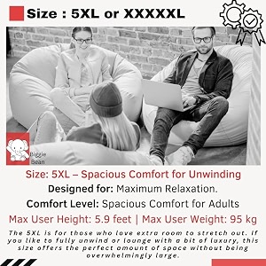 biggiebean bag with beans filled xxxxxl bean bag prefilled with beans printed - official  printessence color  all i need is bohot paise - orange grey