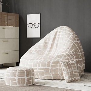 biggiebean bag with beans filled xxxxxl bean bag- full printed bean bag sofa with cushionfootrest - official  oreka homes - comfort level  advanced - theme  enchanted elements