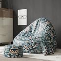 Biggie Bean Bag with Beans Filled XXXXXL - Full Printed Sofa with Cushion &amp; Footrest - Official Oreka Home - Comfort Level: Advanced (Theme: Beyond Imagination) Multicolor