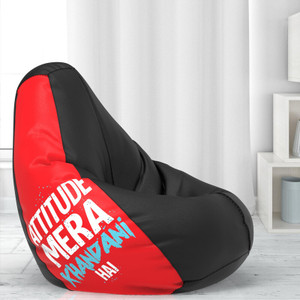 comfybean jumbo attitude khandani hai teardrop bean bag  with bean filling black
