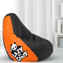 ComfyBean Jumbo Lazy but Crazy Teardrop Bean Bag  With Bean Filling (Black, Orange)