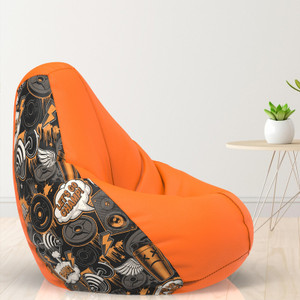 comfybean jumbo teardrop bean bag  with bean filling orange black