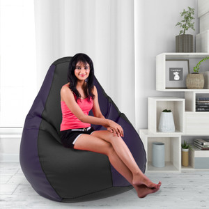comfybean xl diagio - premium bean bags teardrop bean bag  with bean filling black indigo