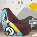 ComfyBean XL Guru and Bhole Teardrop Bean Bag  With Bean Filling (Maroon)