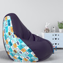 ComfyBean XL Guru and Bhole Teardrop Bean Bag  With Bean Filling (Indigo)