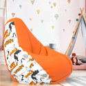 ComfyBean XXL Guru and Bhole Teardrop Bean Bag  With Bean Filling (Orange)