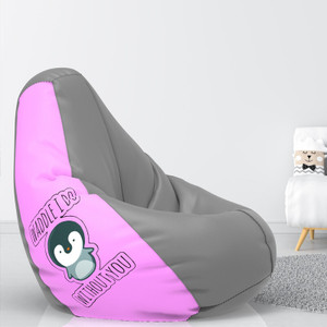 comfybean xxxl designer bean bag filled with beans - printed - what will i do without - pink  grey teardrop bean bag  with bean filling multicolor