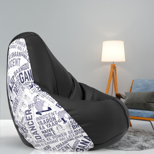 comfybean xxxl guru and bhole teardrop bean bag  with bean filling black