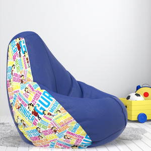 comfybean xxxl guru and bhole teardrop bean bag  with bean filling blue