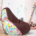 ComfyBean XXXL Guru and Bhole Teardrop Bean Bag  With Bean Filling (Maroon)