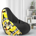 ComfyBean XXXL Teardrop Bean Bag  With Bean Filling (Black)