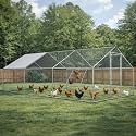 COMHOMA 19.7×10×6.6FT Large Metal Chicken Coop with Roosting Perch
