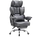 COMHOMA Desk Office Chair Big and Tall Office Chair Ergonomic Gaming Chair with Wide Seat Leather High Back Chair with Foot Rest Adjustable Armrests Pocket Spring Lumbar Support