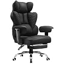 COMHOMA Big and Tall Office Chair Wide Ergonomic Fabric Deluxe Embossing Designed Gaming Chair with Foot Rest,150°Reclining Adjustable Armrests Pocket Spring Back Support and Pillow