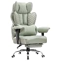 COMHOMA Big and Tall Office Chair Wide Ergonomic Gaming Chair with Deluxe Embossing Designed Leather with Foot Rest,150°Reclining Adjustable Armrests Pocket Spring Back Support and Pillow