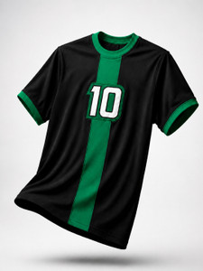 Comic Times Colorblock Couple Round Neck Black