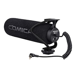 comica cvm-v30 lite video microphone super-cardioid condenser on-camera shotgun microphone for canon nikon sony panasonic cameradslriphone samsung huawei with 35mm jackblack