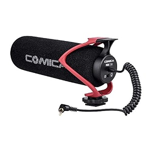 comica cvm-v30 lite video microphone super-cardioid condenser on-camera shotgun microphone for canon nikon sony panasonic cameradslriphone samsung huawei with 35mm jack red