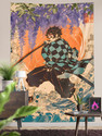 ComicSense Demon Slayer Anime Nichirin Warrior Printed Tapestry for Home Decor Bedroom Living Room - 83 X 53 Inches Tapestry