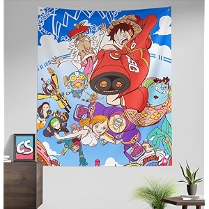 comicsensexyz anime inspired future island tapestry anime theme backdrop for wall hanging home decor bedroom living room - 56 x 46 inches