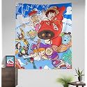 ComicSense.xyz Anime Inspired Future Island Tapestry Anime Theme Backdrop for Wall Hanging Home Decor Bedroom Living Room - 56 X 46 Inches