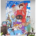 ComicSense.xyz Anime Inspired Future Island Tapestry Anime Theme Backdrop for Wall Hanging Home Decor Bedroom Living Room - 84 X 58 Inches