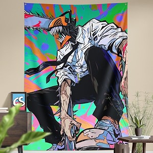 comicsensexyz dreadest devil printed anime tapestry anime theme backdrop for wall hanging home decor bedroom living room - 83 x 53 inches