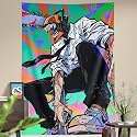 ComicSense.xyz Dreadest Devil Printed Anime Tapestry, Anime Theme Backdrop For Wall Hanging Home Decor Bedroom Living Room - 83 X 53 Inches