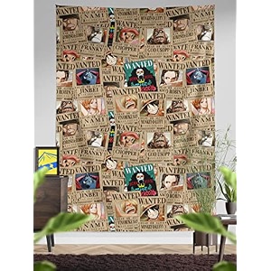 comicsensexyz wanted pirates printed anime tapestry for home decor bedroom living room- 54 x 44 inches
