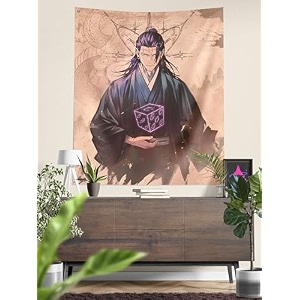 comicsensexyz prison realm printed anime tapestry anime theme backdrop for wall hanging home decor bedroom living room - 54 x 44 inches