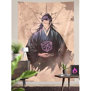 comicsensexyz prison realm printed anime tapestry anime theme backdrop for wall hanging home decor bedroom living room - 83 x 53 inches