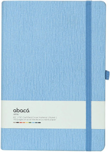 comma abaca - a5 size - hard bound notebook with elastic band a5 notebook single ruled 192 pages sky blue