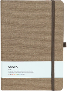 comma abaca - a5 size - hard bound notebook with elastic band a5 notebook single ruled 192 pages walnut
