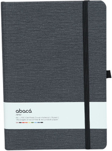 comma abaca - a5 size - hard bound notebook with elastic band a5 notebook single ruled 192 pages black