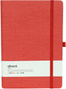 comma Abaca - A5 Size - Hard Bound Notebook with Elastic Band A5 Notebook Single Ruled 192 Pages (Red)