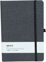 comma Abaca - A5 Size - Hard Bound Notebook with Elastic Band A5 Notebook Single Ruled 192 Pages (Black)