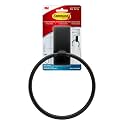Command Hand Towel Holder Matte Black with Water Resistant Command Strips,Rust Resistant Bathroom Organizer,Holds up to 5 lbs,(Pack of 8)