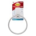 Command Hand Towel Holder Satin Nickel with Water Resistant Command Strips,Rust Resistant Bathroom Organizer,Holds up to 5 lbs,(Pack of 8)