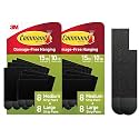 Command Medium and Large Picture Hanging Strips, Damage Free Hanging Picture Hangers, No Tools Wall Hanging Strips for Living Spaces, Black, 16 Medium Pairs and 16 Large Pairs