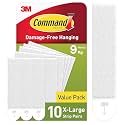 Command Picture Hanging Strips, White, X-Large, 10 Pairs (20 Strips) - for Pictures, Frames, Mirrors, Wall Decor - Damage Free Hanging