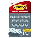 Command Clear Cord Clips, 13 Clips, 16 Strips