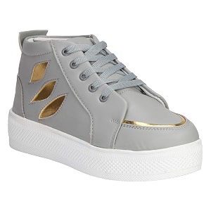 Commander Girls Grey Sneakers - 8 Kids