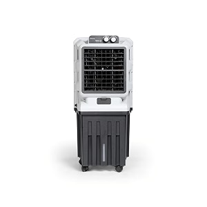 thermocool commercial air cooler samrat with wheel 75ltr  automatic water inlet  auto swing  30ft air throw distance  inverter compatible low noise  honey comb pad  collapsible louvres