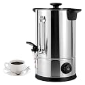Commercial Coffee Percolator Stainless Steel Urn - Quick Brewing Hot Beverage Dispenser 30-110°C Temperature Control Knob For Home Party, Office, Hotel(10L)