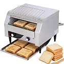 Commercial Conveyor Toaster, 450 pieces/H, 2600W Heavy Duty Countertop Industrial Electric Oven with Dual Heating Tube, 7-speed Adjustments, Stainless Steel, Food Warmer Home Restaurants(150pieces/H)