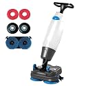 Commercial Floor Scrubber Machine Lightweight Electric Floor Cleaner with 17" Cleaning Width, Rotary Double Brushes, 360° Rotating Head Multi-Functional Floor Buffer Polisher Machine White