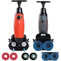 Commercial Floor Scrubber Machine, Lightweight Electric Floor Cleaner 17 in, Dual Tank Deep-Cleaning, Rotary Double Brushes, Cleaning Capacity 13000 Sqft/H for Bathrooms Hospital Schools Red
