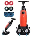 Commercial Floor Washer and Scrubber Machine, 17” Cleaning Width, Coverage 13000 Sqft/H, 240 RPM Deep Cleaning, Dual Brush, Power Scrubber for Various Floor Types Red