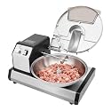 Commercial Food Processor, 250W Heavy Duty Electric Veggie Mincer with 5.28 QT Capacity Vegetable Chopper Meat Grinder Mincer Electric Meat Grinder Stainless Steel Food Processor for Restaurant & Home